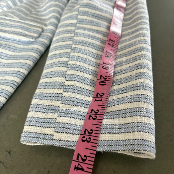 J Jill Modern Spectator Stripe Double Breasted Blazer Jacket Women XL Nautical - Picture 9 of 12